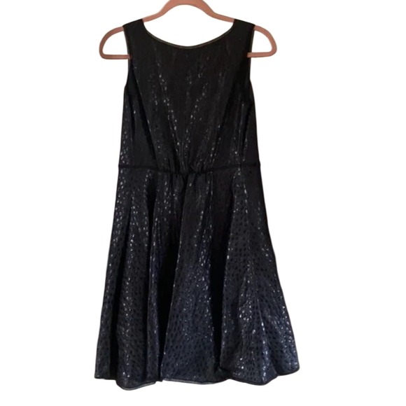 Leon Max Limited Edition Black Silver Metallic Polka Dot Fit Flare Dress XS - Picture 3 of 10